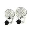 Chip-on earrings 'french touch' Les Acidulés silver-plated grey.