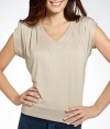 V-Neck Pleated Top