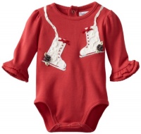 Hartstrings Baby-Girls Newborn Interlock Ice Skate Bodysuit, Red, 6-9 Months