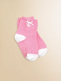 A colorful pindot design adds a splash of color to these adorable crew socks.Non-skid bottoms76% cotton/17% nylon/4% other/2% rubber/1% spandexMachine washImported A colorful pindot design adds a splash of color to these adorable crew socks.Non-skid bottoms76% cotton/17% nylon/4% other/2% rubber/1% spandexMachine washImported