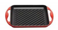 Le Creuset Enameled Cast-Iron 9-1/2-Inch Square Skinny Grill Pan, Cherry Le Creuset Enameled Cast-Iron 9-1/2-Inch Square Skinny Grill Pan, Cherry