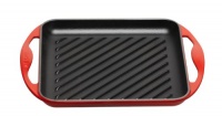 Le Creuset Enameled Cast-Iron 9-1/2-Inch Square Skinny Grill Pan, Cherry