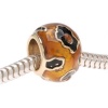 22K Gold Plated Enamel Cheetah Animal Print Large Hole Bead Fits Pandora (1)