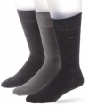 Calvin Klein Men's 3 Pack Combed Flatknit Socks