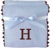 Princess Linens Bon Bon Burp Pad Baby Blue with Brown Trim-H