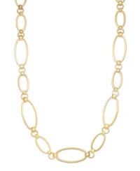 Illuminate your neckline with long and luxurious oval links. Lauren Ralph Lauren necklace features a chic design in gold tone mixed metal. Approximate length: 36 inches. Illuminate your neckline with long and luxurious oval links. Lauren Ralph Lauren necklace features a chic design in gold tone mixed metal. Approximate length: 36 inches.