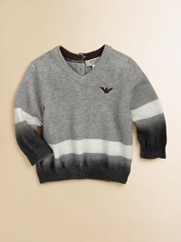 Crafted in an ultra-cool ombré design in a v-neck silhouette with back buttons for easy on and off.V-neckLong sleevesBack buttons80% cotton/20% woolDry cleanImported Please note: Number of snaps may vary depending on size ordered. Crafted in an ultra-cool ombré design in a v-neck silhouette with back buttons for easy on and off.V-neckLong sleevesBack buttons80% cotton/20% woolDry cleanImported Please note: Number of snaps may vary depending on size ordered.