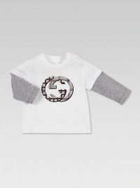 Crafted in ultra-soft cotton jersey with layered-look long sleeves, checkered, interlocking G print and shoulder buttons for easy on and off.CrewneckLong layered-look sleevesShoulder buttonsCottonDry cleanMade in Italy Please note: Number of buttons may vary depending on size ordered. Crafted in ultra-soft cotton jersey with layered-look long sleeves, checkered, interlocking G print and shoulder buttons for easy on and off.CrewneckLong layered-look sleevesShoulder buttonsCottonDry cleanMade in Italy Please note: Number of buttons may vary depending on size ordered.