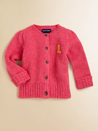 A preppy, patched cardigan is knit in a luxuriously soft wool and angora blend.CrewneckLong sleevesButton-frontRibbed cuffs and hem88% wool/12% angoraDry cleanImported Please note: Number of buttons may vary depending on size ordered. A preppy, patched cardigan is knit in a luxuriously soft wool and angora blend.CrewneckLong sleevesButton-frontRibbed cuffs and hem88% wool/12% angoraDry cleanImported Please note: Number of buttons may vary depending on size ordered.