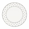Kate Spade's Larabee Road Platinum, peppered with platinum polka dots, will give your table its own personality. Crafted of white bone china, each piece is dishwasher safe.