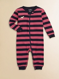 Bold rugby stripes are sweet and chic, in cozy cotton knit with an adorable puppy appliqué on the chest.Ribbed crewneckSnap tabFront and leg zipperLong sleeves with contrast ribbed cuffsChest appliquéContrast ribbing at anklesCottonMachine washImported Bold rugby stripes are sweet and chic, in cozy cotton knit with an adorable puppy appliqué on the chest.Ribbed crewneckSnap tabFront and leg zipperLong sleeves with contrast ribbed cuffsChest appliquéContrast ribbing at anklesCottonMachine washImported