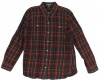 Lauren Jeans Co. Women's Plaid Flannel Roll-Sleeved Shirt (Black/Red)