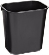 Rubbermaid Commercial Soft Molded Plastic 3.5-Gallon Trash Can, Rectangular, Black