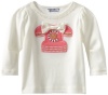 Hartstrings Baby-Girls Infant Cotton Telephone Long Sleeve Tee Shirt, Marshmallow, 12 Months