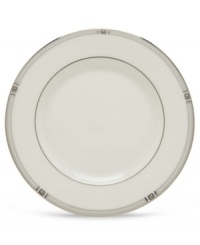 An art deco inspired design, platinum trim and metallic dots lend the Westerly Platinum salad plate sophisticated polish. This versatile collection perfectly coordinates with a variety of stemware and table linens. An art deco inspired design, platinum trim and metallic dots lend the Westerly Platinum salad plate sophisticated polish. This versatile collection perfectly coordinates with a variety of stemware and table linens.