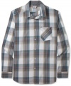 Add some plaid to your typical shirt for an on-trend look from Volcom this season.