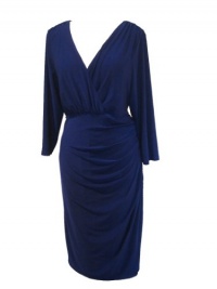 RALPH LAUREN Temple Garden Matte Jersey Sheath Dress-COBALT BLUE-18W RALPH LAUREN Temple Garden Matte Jersey Sheath Dress-COBALT BLUE-18W