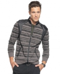 Keep your casual style on the fast track with this striped jacket from INC International Concepts. (Clearance) Keep your casual style on the fast track with this striped jacket from INC International Concepts. (Clearance)