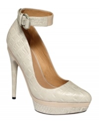 Pointed toes and pretty textures. The Ofelia platform pumps feature a thick ankle strap and a luxe leather sole. Pointed toes and pretty textures. The Ofelia platform pumps feature a thick ankle strap and a luxe leather sole.