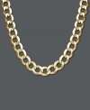 Let your style inhibitions loose with luxurious links. Necklace crafted in 14k gold features a thick curb chain. Approximate length: 22 inches. Approximate width: 7 mm.