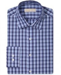 Turn up your daytime style with a plaid pattern and this standout dress shirt from Michael Kors. Turn up your daytime style with a plaid pattern and this standout dress shirt from Michael Kors.