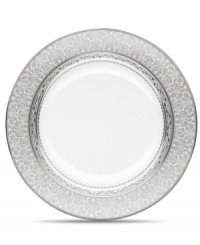 Relive the imperial grandeur with Noritake Odessa Platinum fine bone china. The collection of accent plates, with intricate platinum detailing, helps elevate your special occasions to something extraordinary. Coordinate with table settings and a full range of accessories.