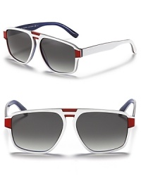 Ride the retro-chic wave with MARC BY MARC JACOBS rimless aviators. The sporty frames pair perfectly with spring's color block trend. Ride the retro-chic wave with MARC BY MARC JACOBS rimless aviators. The sporty frames pair perfectly with spring's color block trend.