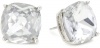 Kate Spade New York Essentials Clear Silver-Tone Small Square Studs