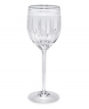 A stemware collection of utter sophistication. Designed in multi-faceted, full lead crystal with delicately tapered stems and polished platinum rims.