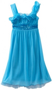 Ruby Rox Kids Girls 7-16 Ruffle Wire Neck Dress, Ice Blue, Medium Ruby Rox Kids Girls 7-16 Ruffle Wire Neck Dress, Ice Blue, Medium