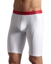 Calvin Klein Mens Pro Stretch Cycle Short, White, X-Large