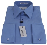 Mens Modena Solid Cadet Blue French Cuff Dress Shirt Mens Modena Solid Cadet Blue French Cuff Dress Shirt