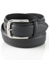 You can't go wrong with the sleek, stitched design of this casual vachetta leather belt from Club Room.