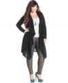 Layer your fave looks with ING's open-front plus size cardigan-- it's a must-have for the season!