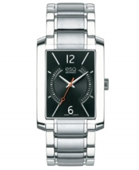 Traditional with modern appeal, this black and silver Synthesis collection watch from esQ Movado lends a timeless touch to your look. Traditional with modern appeal, this black and silver Synthesis collection watch from esQ Movado lends a timeless touch to your look.