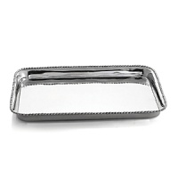 Marked by incredible handcrafting, this large tray is embellished with countless molten beads carefully placed by a highly skilled artisan. The look is streamlined, timeless, organic and soulful. Marked by incredible handcrafting, this large tray is embellished with countless molten beads carefully placed by a highly skilled artisan. The look is streamlined, timeless, organic and soulful.