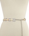 Get any outfit squared away with this mod chain-link belt from Style&co. Polished silver-tone squares are joined with shiny golden links for a look that's decidedly luxe.