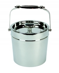 A tortoiseshell handle provides a warm accent to clean stainless steel in this refined ice bucket from Lauren Ralph Lauren. A tortoiseshell handle provides a warm accent to clean stainless steel in this refined ice bucket from Lauren Ralph Lauren.