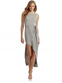 THE LOOKAsymmetric hemTie waistBack cutout detailPullover styleTHE FITAbout 54 from shoulder to longest point of hemTHE MATERIAL95% rayon/5% spandexCARE & ORIGINDry cleanImportedModel shown is 5'10 (177cm) wearing US size Small. THE LOOKAsymmetric hemTie waistBack cutout detailPullover styleTHE FITAbout 54 from shoulder to longest point of hemTHE MATERIAL95% rayon/5% spandexCARE & ORIGINDry cleanImportedModel shown is 5'10 (177cm) wearing US size Small.
