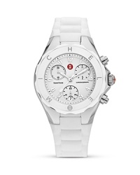 Make a bold, glamorous statement with Michele's jelly bean watch. Styled in sleek white with three-eye functionality. Make a bold, glamorous statement with Michele's jelly bean watch. Styled in sleek white with three-eye functionality.