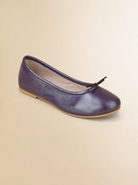 A classic ballet flat is given a stylish update in plush, pearlized leather.Slip-on style with adjustable tie at vampLeather upperCotton liningLeather/rubber solePadded insoleImported A classic ballet flat is given a stylish update in plush, pearlized leather.Slip-on style with adjustable tie at vampLeather upperCotton liningLeather/rubber solePadded insoleImported