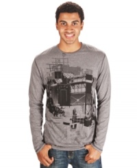 Layered up or worn as a tee, this Marc Ecko Cut & Sew thermal is cozy and cool. Layered up or worn as a tee, this Marc Ecko Cut & Sew thermal is cozy and cool.