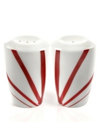 Sprinkle your table with vibrant red flowers with the light and breezy Pure Red salt and pepper set from Mikasa. The classic shape makes this dinnerware and dishes collection ideal for everyday use while the airy, organic design also makes a festive dinner party set. Sprinkle your table with vibrant red flowers with the light and breezy Pure Red salt and pepper set from Mikasa. The classic shape makes this dinnerware and dishes collection ideal for everyday use while the airy, organic design also makes a festive dinner party set.