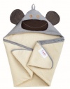 3 Sprouts Organic Hooded Towel, Monkey Gray
