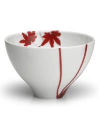 Vibrant red flowers and leaves embellish this large rice bowl. Its classic shape is ideal for everyday use while the modern, Asian-inspired design makes a festive addition to dinner parties. From Mikasa's collection of dinnerware and dishes. Vibrant red flowers and leaves embellish this large rice bowl. Its classic shape is ideal for everyday use while the modern, Asian-inspired design makes a festive addition to dinner parties. From Mikasa's collection of dinnerware and dishes.