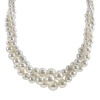 Cream Simulated Three Strand Twisted Pearl Necklace, 18