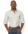 Ralph Lauren's debonair estate collar adds extra polish to a relaxed-fitting shirt in handsome plaid twill.