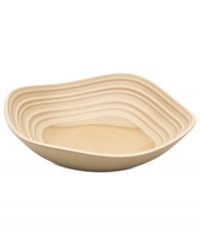 With the look of hand-thrown pottery in hard-wearing stoneware, the Swirl square place setting from Mikasa enhances casual meals with fuss-free elegance. A matte finish with glazed accents adds stylish distinction to a serene tan hue. With the look of hand-thrown pottery in hard-wearing stoneware, the Swirl square place setting from Mikasa enhances casual meals with fuss-free elegance. A matte finish with glazed accents adds stylish distinction to a serene tan hue.