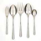 Sculptured and sleek, this contemporary stainless steel serving set is suitable to everyday dining and entertaining occasions.