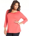 The essential ribbed knit top just got a lot more alluring: INC's plus size version features a softly draped cowl neckline and a fabulous fit. (Clearance)